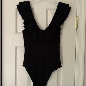 & other stories black ruffle bodysuit- size medium